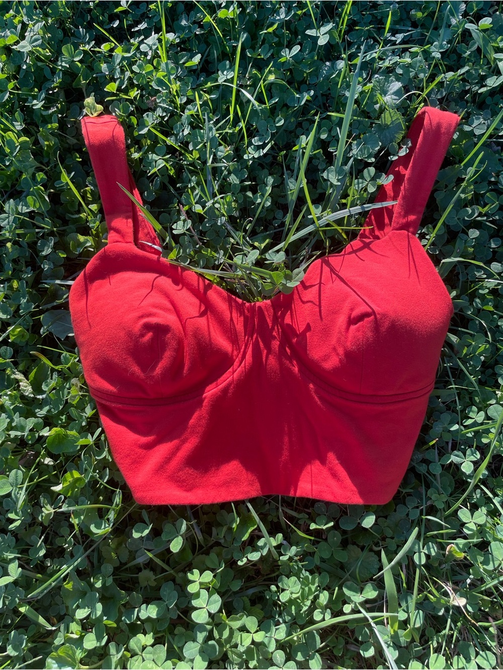 Express Orange Longline Bustier Bra Top